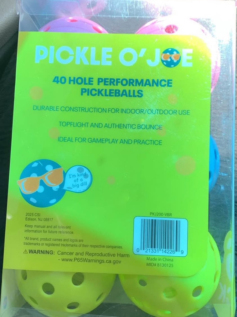 40-Hole Performance Pickleballs - Pink, Blue, Yellow